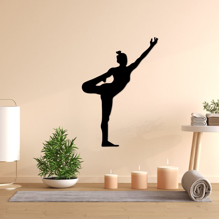 Wallity Yoga 19 Escultura de pared de metal negra